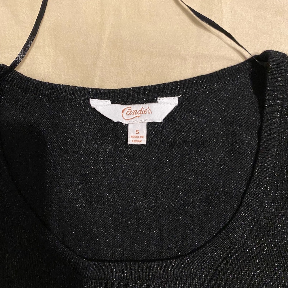 Candies junior black metallic dress shirt